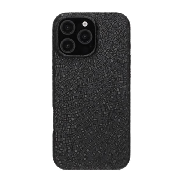 Crystal Grain Full Wrap Magnetic PU Leather Case For iPhone 16 Pro Max Black