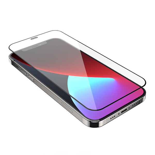 iPhone 12/ 12 Pro 3D Tempered Glass Screen Protector Black (Bulk) Svart