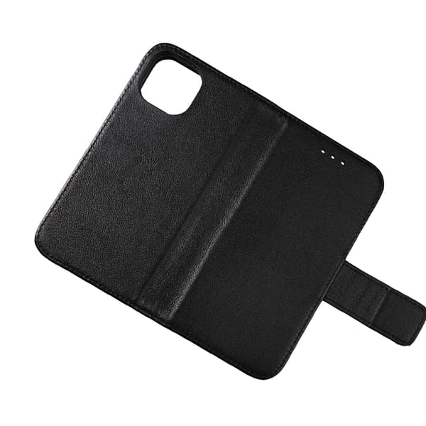 RV Leather Wallet Case - iPhone 13 Mini - Black Svart