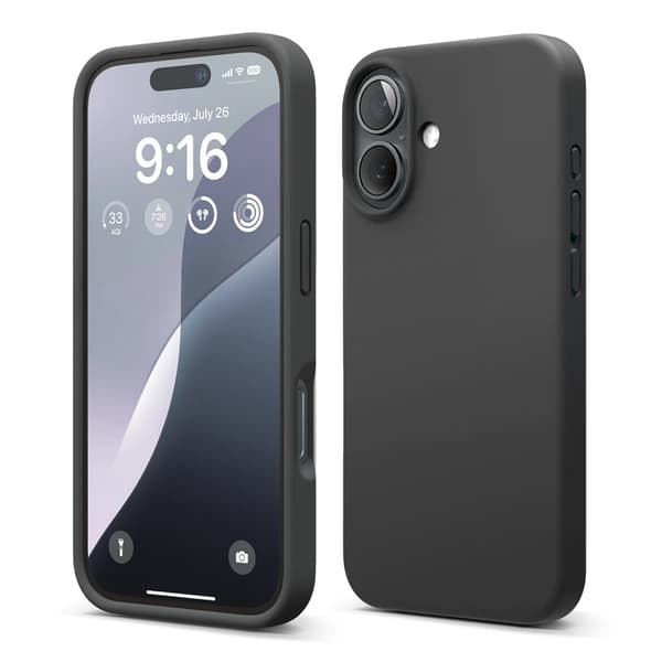 iPhone 16 Plus Case - Silicone Rvelon Black Svart