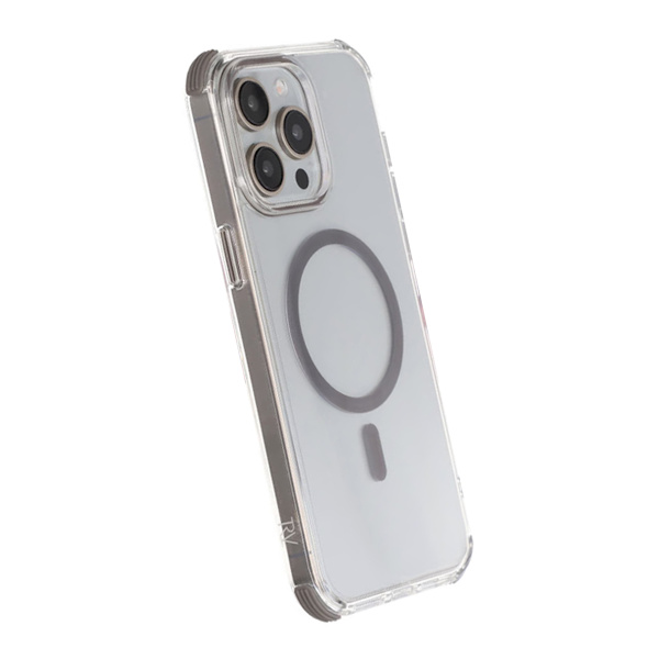 iPhone 15 Pro Max Rvelon Mobilskal Magnet med Kantskydd - Grå Grå