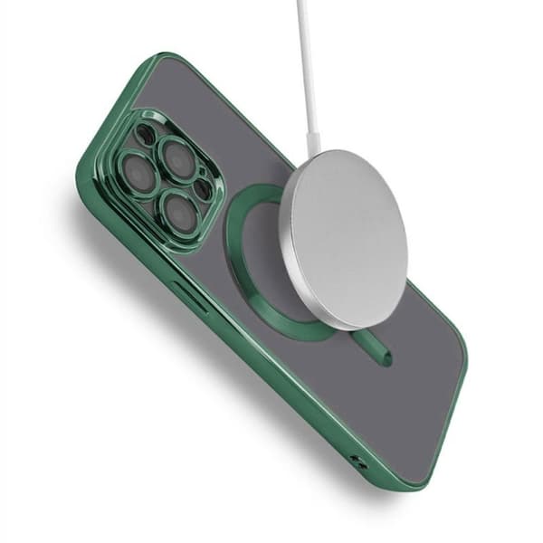 Luxury Mobilskal med Magsafe iPhone 15 Pro Max - Militärgrön