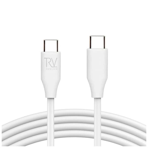 Rvelon Laddkabel USB C till USB C Silikon 60W - 1M Vit Vit