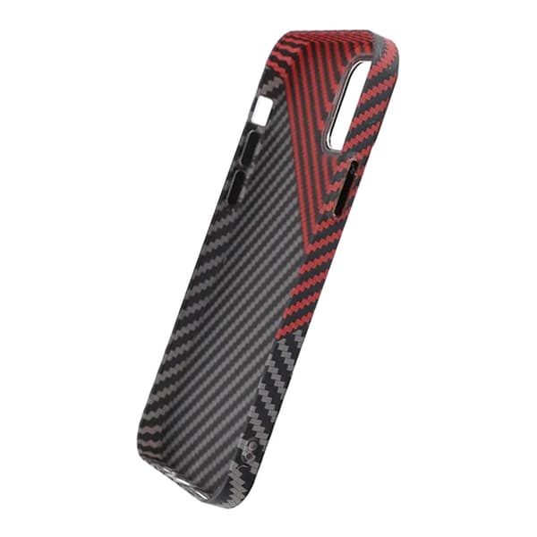 Kolfiber Skal iPhone 13 Pro Max - Röd & Svart Svart