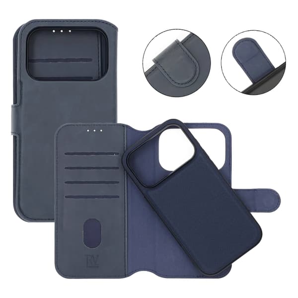 Rvelon Wallet Case Magnet for iPhone 17 Pro Max - Blue Blå