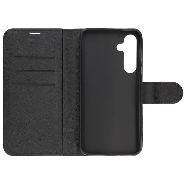 Flip Stand Leather Wallet Case for Samsung Galaxy A55 Black Svart