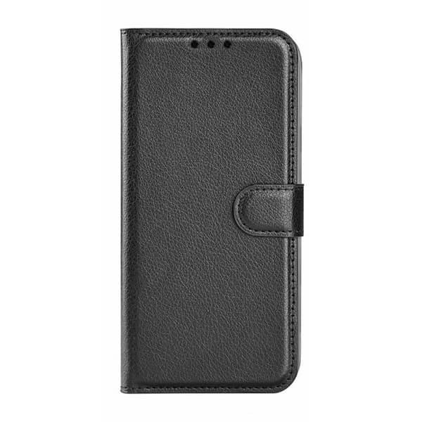 iPhone 15 Pro Max Flip Stand Leather Wallet Case Black Svart