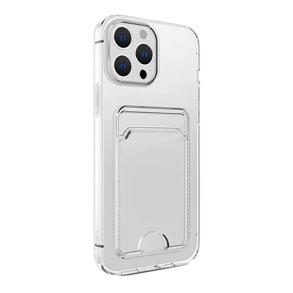 Shockproof Case with Card Holder iPhone 15 Pro Max-Transparent Transparent