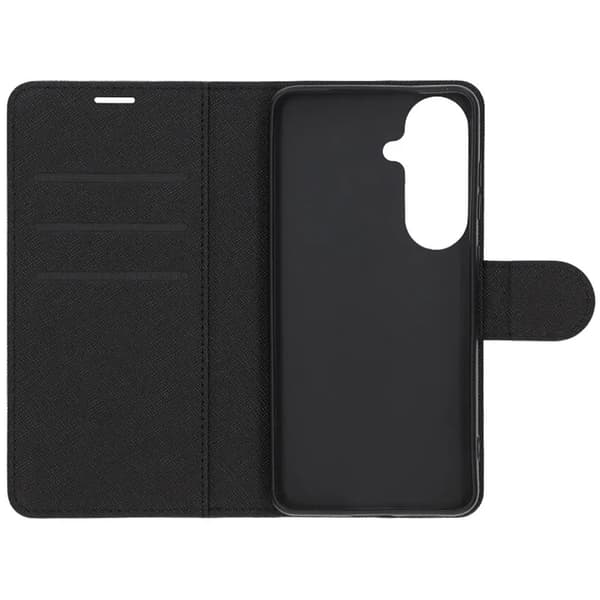 Flip Stand Leather Wallet Case For Samsung S26 Black Svart