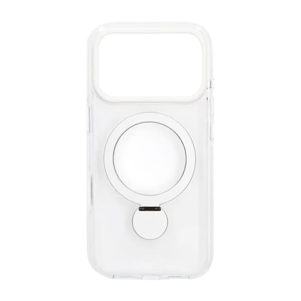 Skal Magsafe till iPhone 17 Pro - Transparent vit med ringstativ Transparent