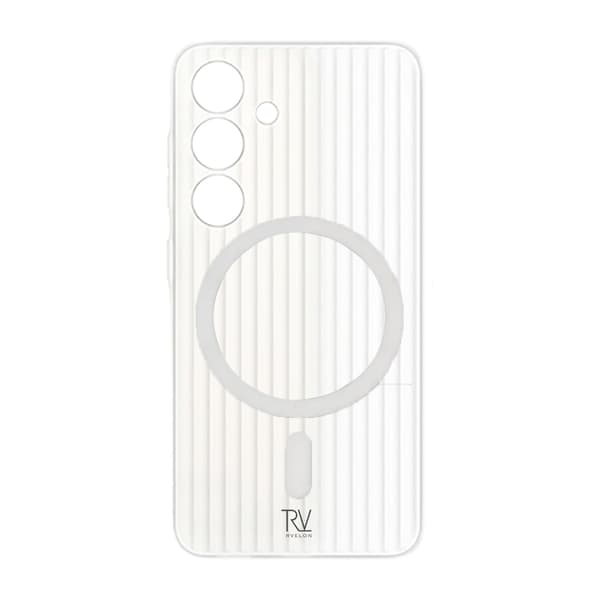 Samsung Galaxy S24 Mobile Case Corrugated with Magnet Rvelon - White Vit