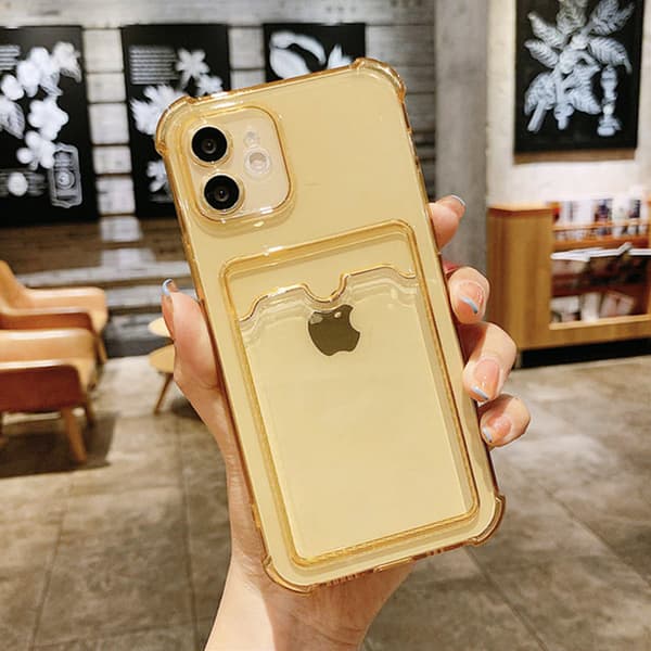 iPhone 12 Pro Shockproof Case with Card Holder - Yellow Gul