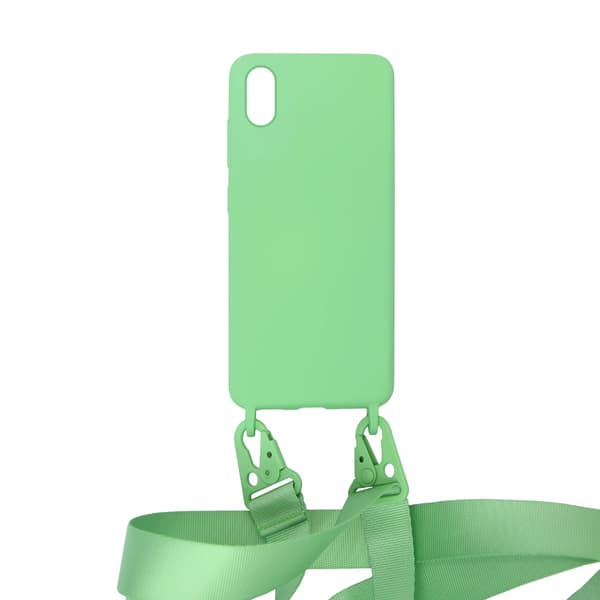 iPhone XS Max Silikonskal med Rem/Halsband - Grön Grön
