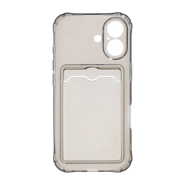 Shockproof Mobile Case with Card Holder for iPhone 17 - Black Svart