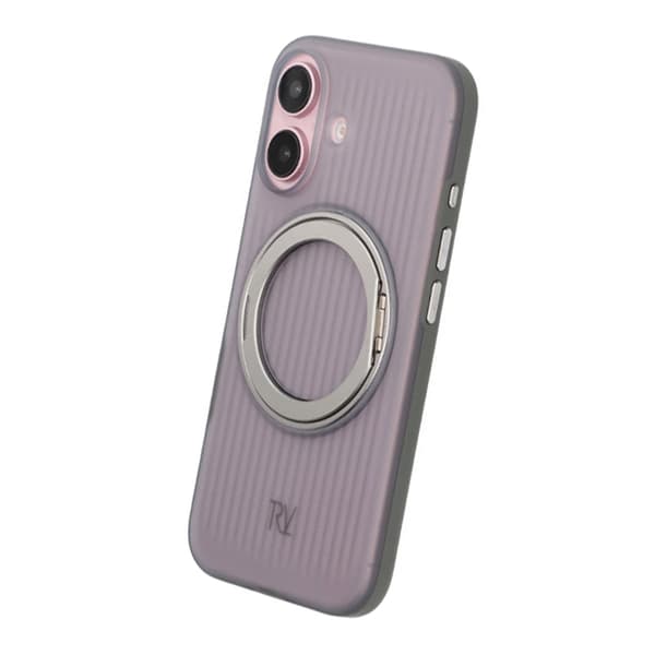 iPhone 16 Rvelon Case Rotating Magnet Stand - Gray Grå
