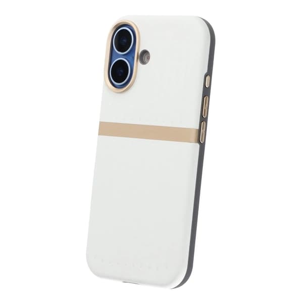 Luggage Spliced Leather Texture Magnetic Phone Case For iPhone 17 White Vit