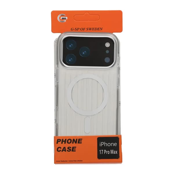 Corrugated Magsafe Mobile Case for iPhone 17 Pro Max - Silver Silver