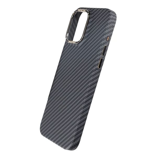 iPhone 15 Pro Max Carbon Fiber Phone Case - Black Svart