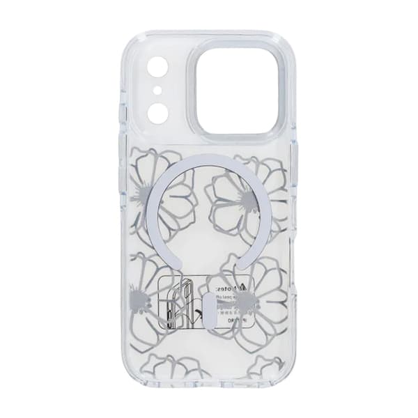 Mobilskal Magsafe till iPhone 17 Pro - Transparent med blommor Transparent