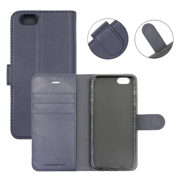 iPhone 6/6S Plånboksfodral Läder med Stativ - Mörkblå Dark Blue