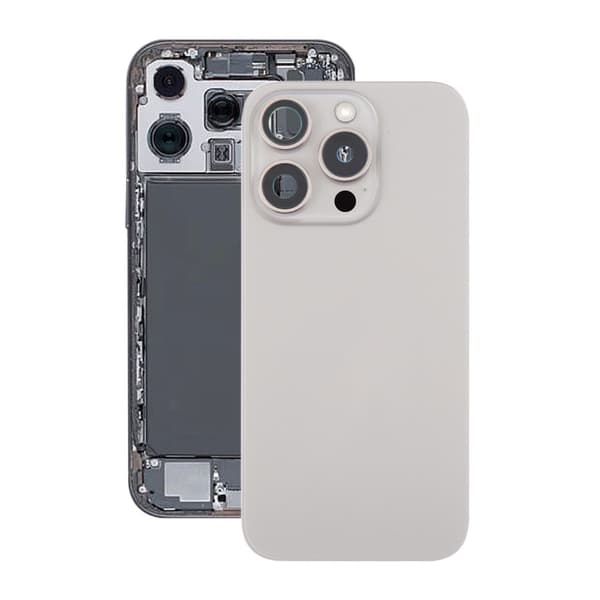 iPhone 16 Pro Max Baksida Glas Komplett OEM - Naturlig Titan