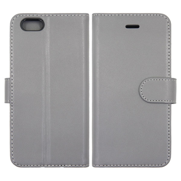 iPhone 6 och iPhone 6S Plånboksfodral Läder med Stativ - Grå Grå