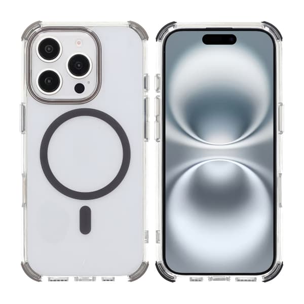 iPhone 16 Pro Max Rvelon Mobile Case Magnet with Edge Protection - Gray Grå