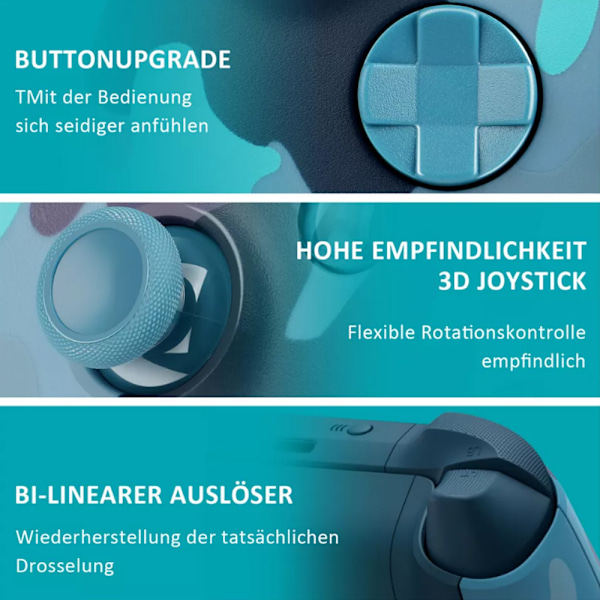 Trådløs kontroller for Xbox One & Xbox Series X|S PC Windows - Med lydkontakt Ocean Blue