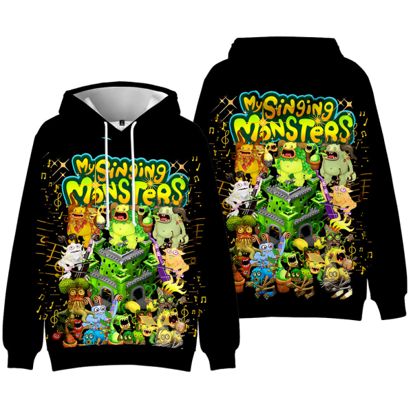 Pojke Flicka Streetwear Barn 3D Huvtröjor My Singing Monsters Tröja E 160cm