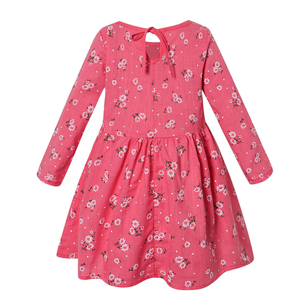 Syksy Vauva Tyttöjen Mekot Taapero Lapset Vauva Tytöt Kukkaprintti Rento A-linjainen Pyörivä Mekko Juhla Prinsessa Pitkähihainen Mekko Rose red 100cm