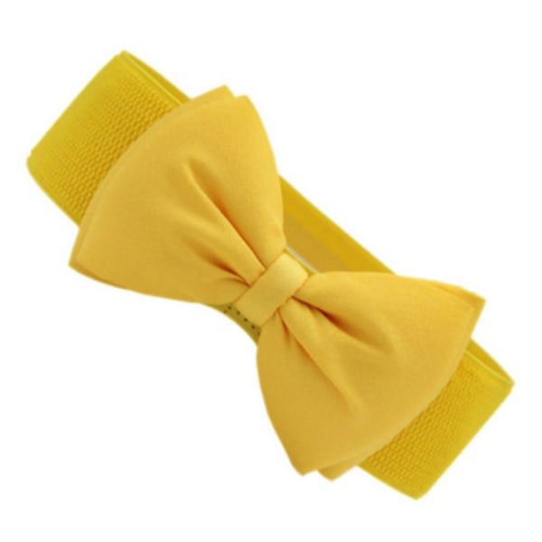 Kvinnor båge midjebälte Stretch Spänne Bowknot midjeband Party yellow