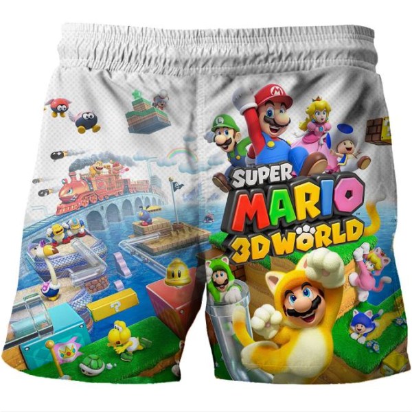 Barn 3D Super Mario Bro simshorts Badbyxor Strandkläder present B 140cm