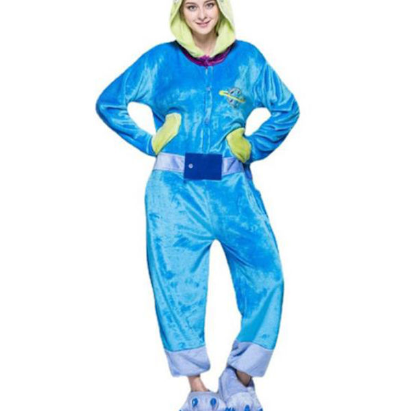 Unisex Julpyjamas för Vuxna, Onesie med Blixtlås och Huva, Plüsch Jumpsuit för Vuxna, En-Delad Sovkläder med Lång Ärm G XL