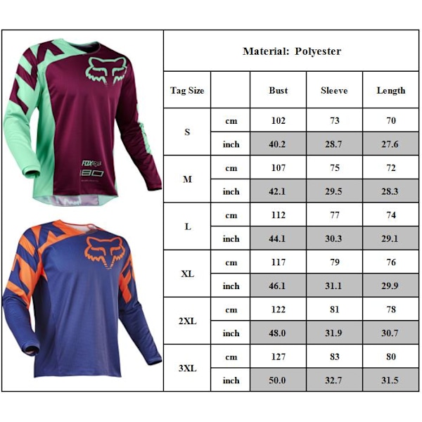 MTB Team Tröja Herr Rundhalsad T-shirt Unisex Mountainbike Långärmad Sporttröja Mountainbike T-shirt Snabbtorkande #1 XL