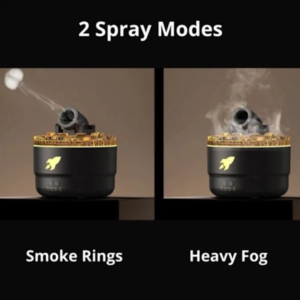 Cannon Blast Aroma Luftfukter, Stille Diffuser, Vannløs Auto Avstengning Aromaterapi Diffuser for Soverom, for Hjem Black