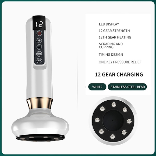 Handhållen Cellulitmassager, Kroppsskulpteringsmaskin, Laddningsbar & Sladdlös Anti-Cellulitmassager, Magfettmassager White