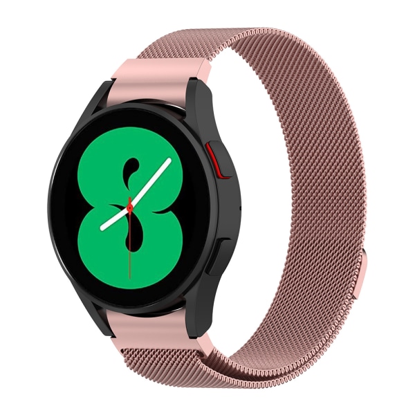 För Galaxy Smart Watch 4 Flätad rem i rostfritt stål rose pink