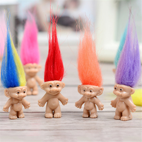 10st Mini Vintage Troll Lucky Doll Små actionfigurer