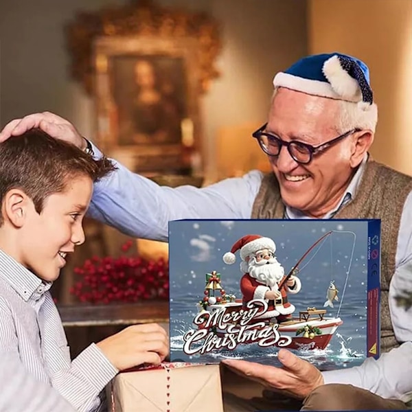 Adventskalender Fiskeutrustning Adventskalender 2024-2025 24 Dagars Nedräkning Fiske Julkalender Bete Set Blind Box
