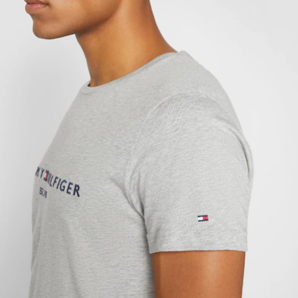 Tommy Hilfiger Herr T-shirt med tryck Grey M