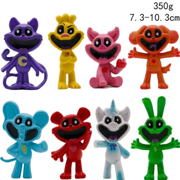 The Smiling Critters Figurer Catnap Tecknad Monster Game Toys Cake Toppers Presenter B 8PCS