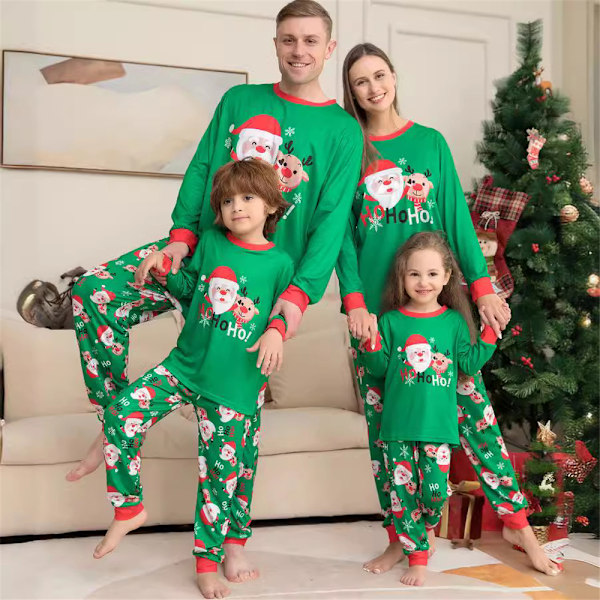 Julpyjamas för familjen Jul-PJs Matchande set Jammies Vuxna Barn Hund Semester Nattkläder Set Men L