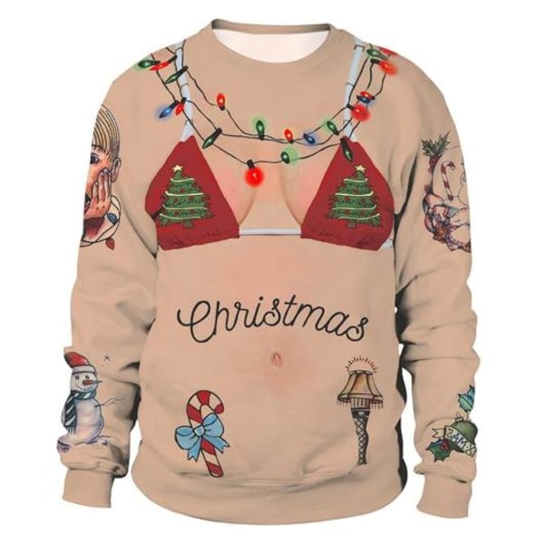 Unisex Grim Juletrøje Sweater med Print, 3D Sjovt Digitalt Print Sweatshirt #4 M