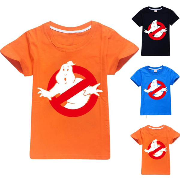 Barn Gutter Jenter Ghostbusters Kort Ermet T-Skjorte Topp Casual T-Skjorter Black 130cm