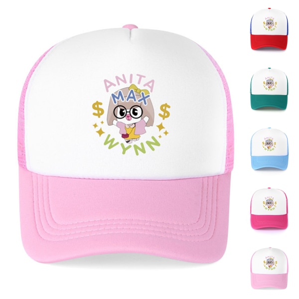 Män Kvinnor Cartoon Trucker Baseball-Cap Sport Sommar utomhus andas solhatt Pink white