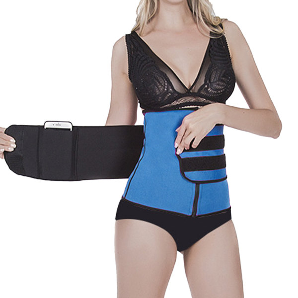 Kvinnors kardborrekroppsformare Åtstramning Korsett Waist trainer Blue L