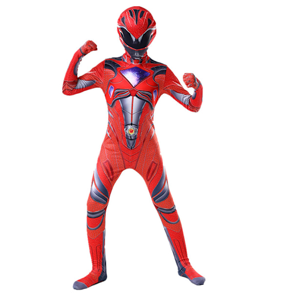 Barn Power Rangers Cosplay Jumpsuit Party Fancy Kostym Scenföreställning Klä Upp Red 110cm