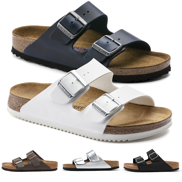Birkenstock Arizona Mjuka Fotbäddssandaler Unisex Halkskydd Avslappnade Skor White 45