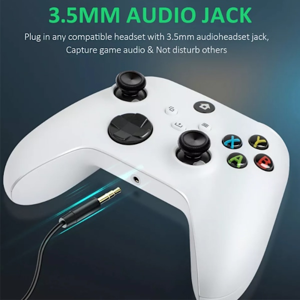 Langaton ohjain Xbox One & Xbox Series X|S PC Windows -laitteille - Kuulokeliitännällä White