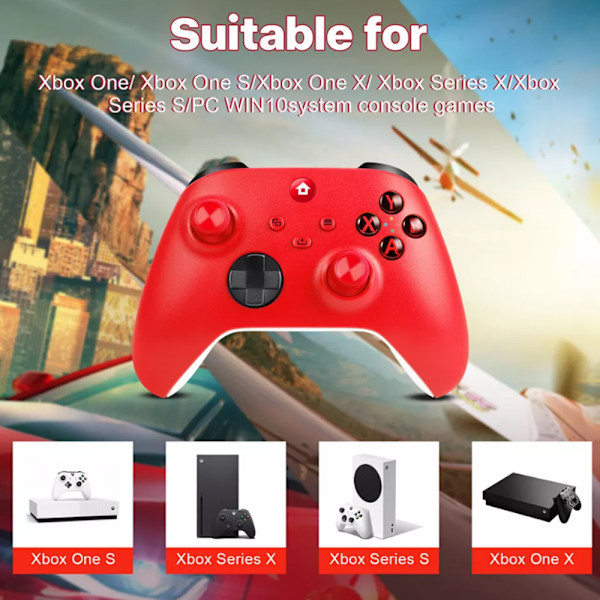 Trådløs kontroller for Xbox One & Xbox Series X|S PC Windows - Med lydkontakt Red